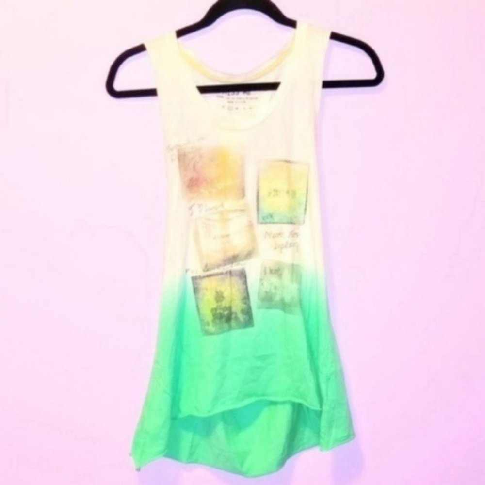NWOT Miss Me Ombre Graphic Twisted Racerback Tank - Picture 3 of 8